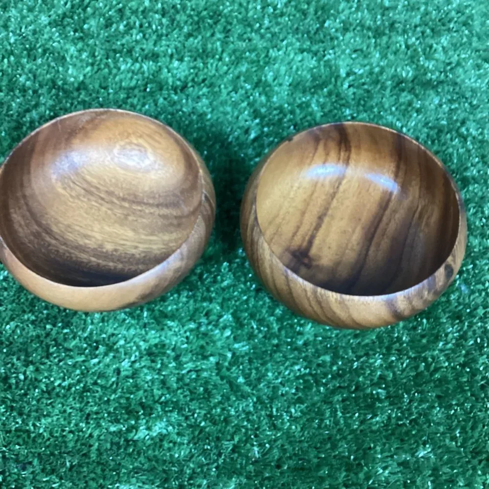 Vintage Monkeypod Wood Bowls (4)